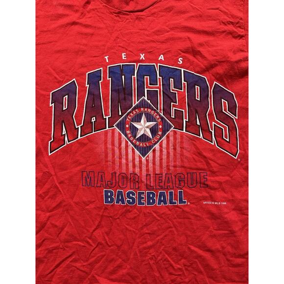 Vintage Artex Sportswear Texas Rangers T Shirt Size Large Single Stitch 1996 MLB - Picture 5 of 12